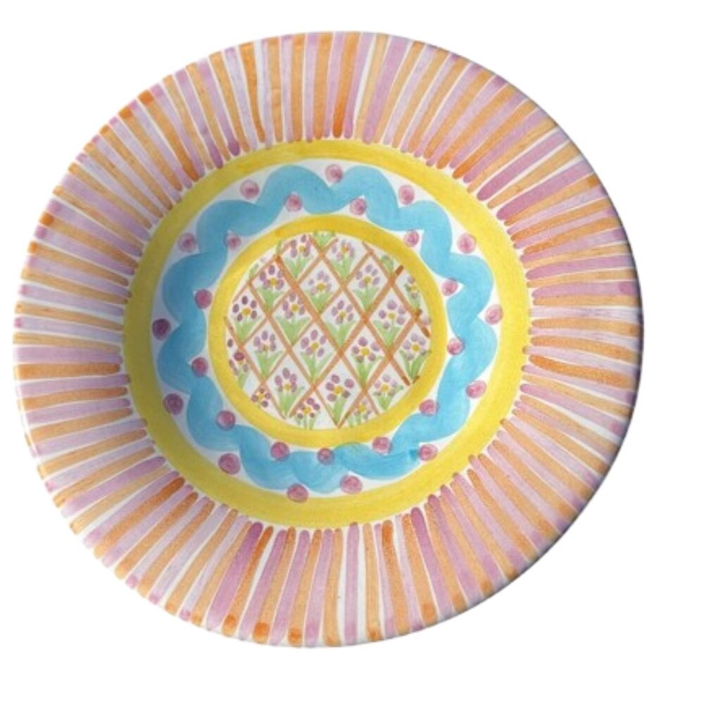 MacKenzie-Childs Summer Frock Salad Bread Dessert Plate 7.25″ Ruffled Floral V v
